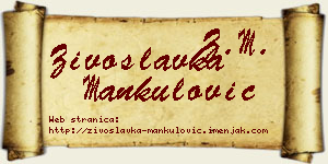 Živoslavka Mankulović vizit kartica